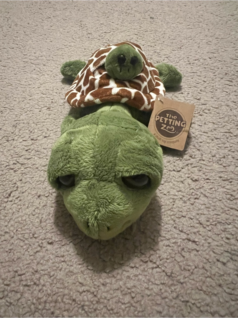 Plush Mommy and Baby Turtle - Green and Brown Soft Toy - NWT